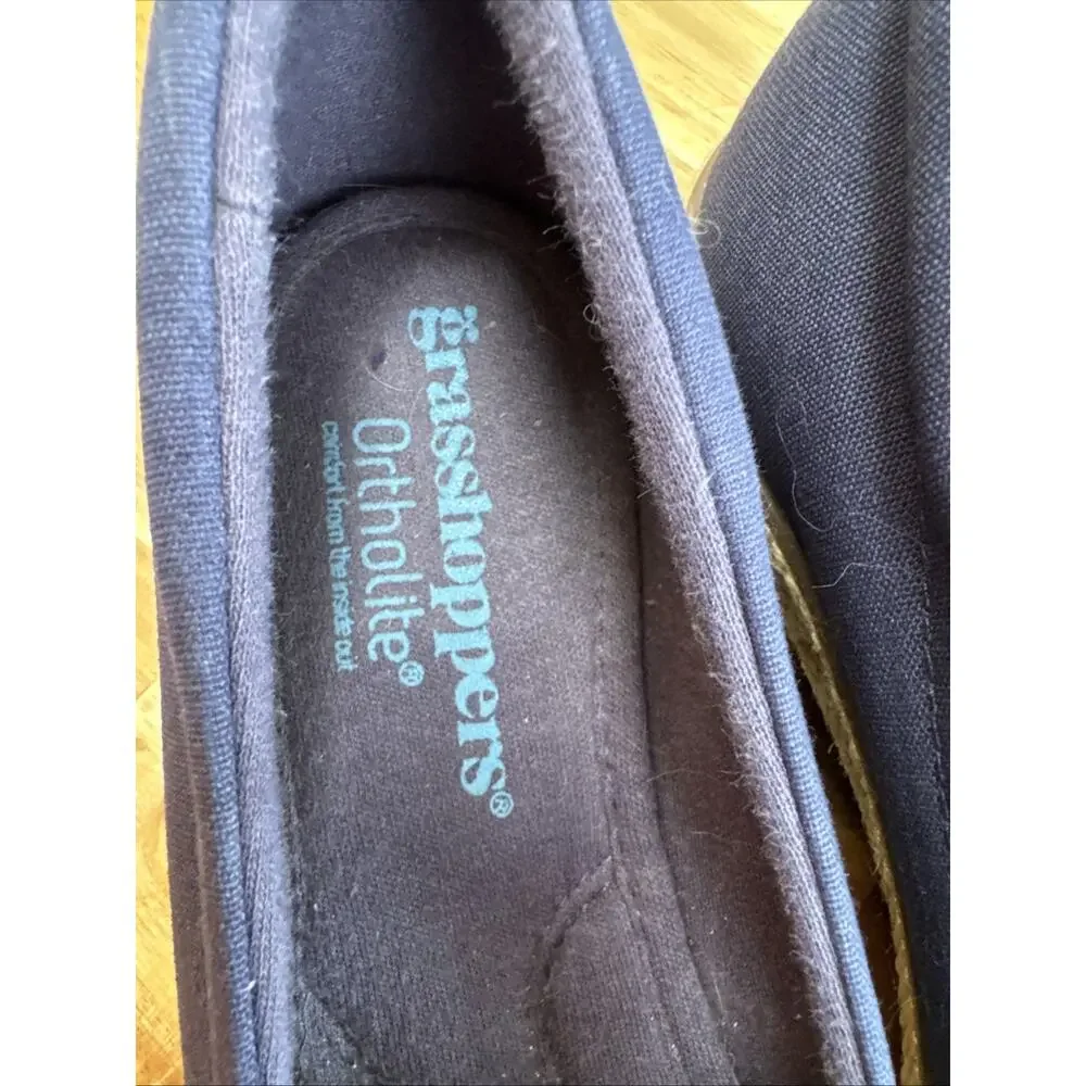 GRASSHOPPERS Wedge‎ OrthoLite Quinn Women's Navy Slip On US 7.5M Comfort